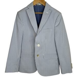 Boys' Ralph Lauren Spring Summer Seersucker Blazer Suit Jacket 10R